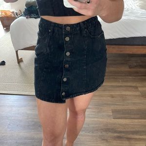 Black Denim Skirt